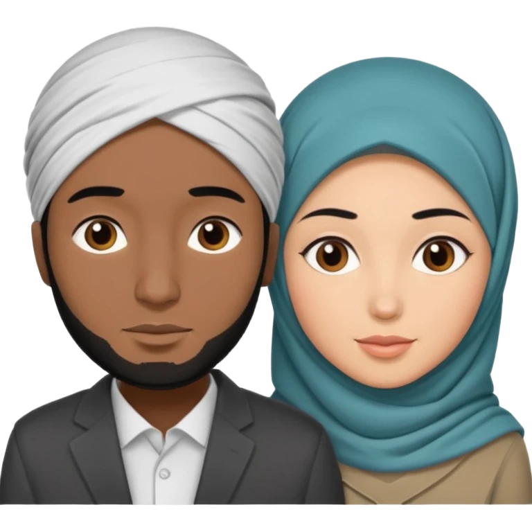 Mixed hijabi wife black husband black hair  emoji
