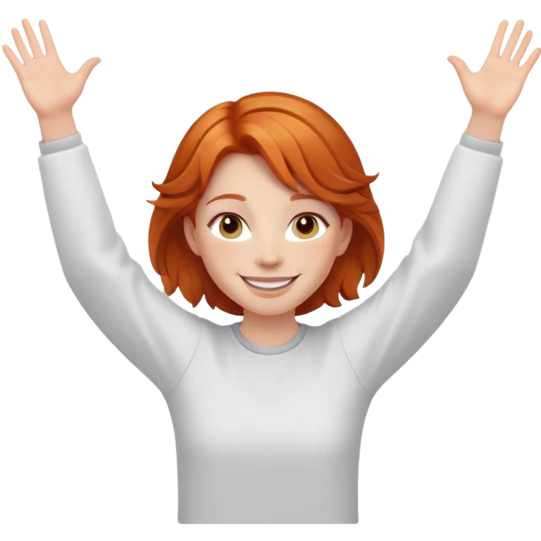 smiling girl with outstretched arms ginger emoji