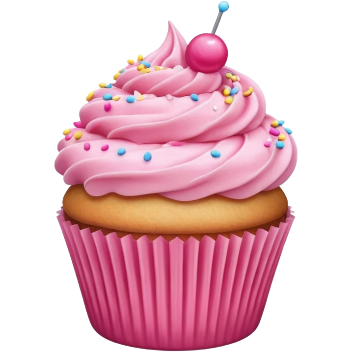 Cupcake with pink icing emoji