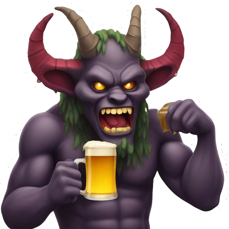Demon that is drinking beer emoji