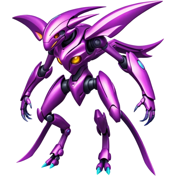 Shiny Exotic Colorful Futuristic epic Miraidon-Genesect-Fakémon-hybrid-creature (full body)  emoji