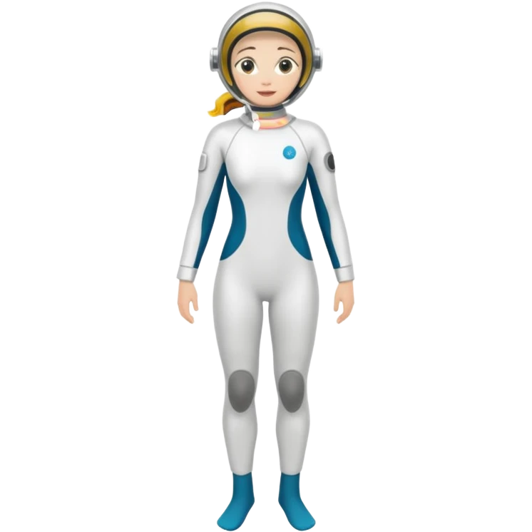 woman diver full body white diver suit
 emoji