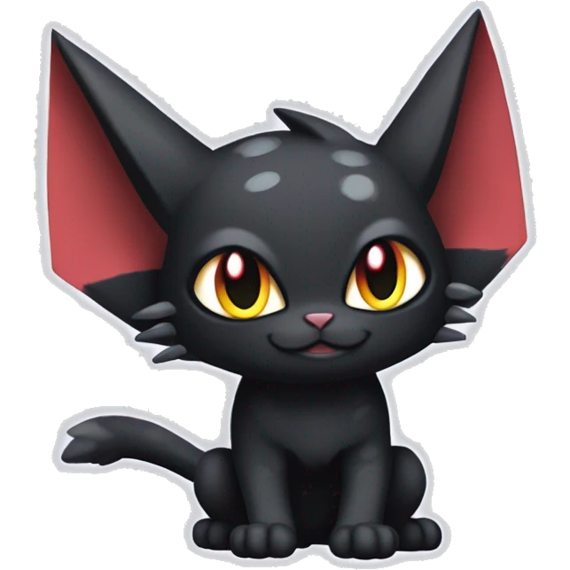 Cool Cute Edgy Black Dark Chibi Cat-Noibat-Noivern-Litten-Fakémon-hybrid emoji
