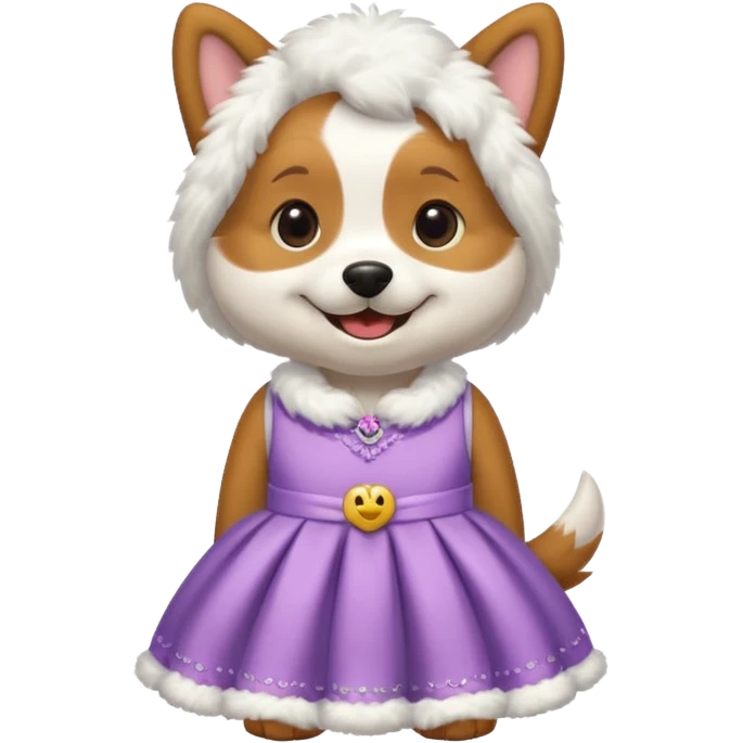 Dog I in a dress emoji