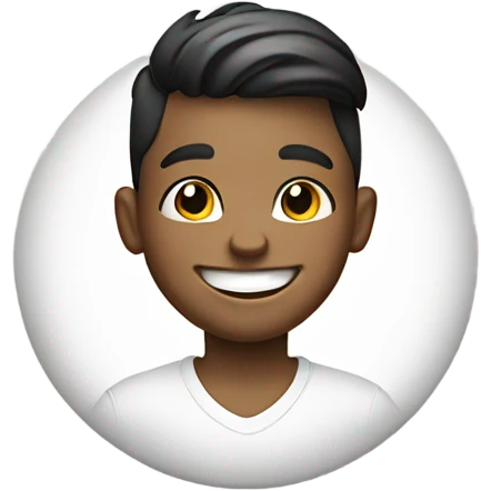 smiling boy in white shirt with a grill and face tattoo emoji