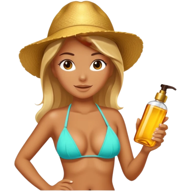 Tanning oil brown bottle with golden cap make it NL Beauty Beach babe  emoji