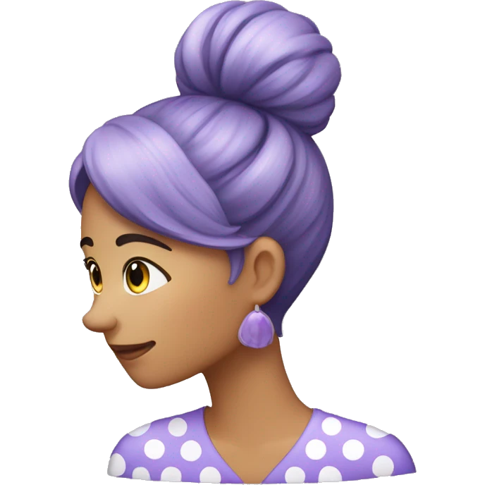 A young woman with lavender kurti white spots saying bye emoji