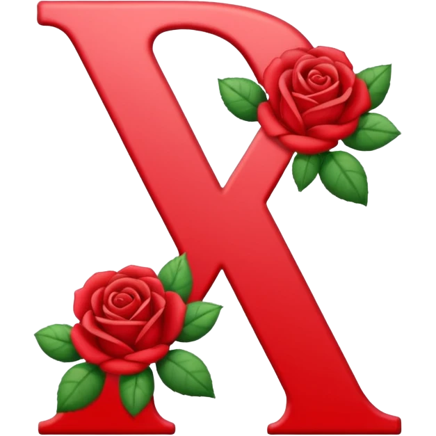 Letra A con rosas rojas emoji