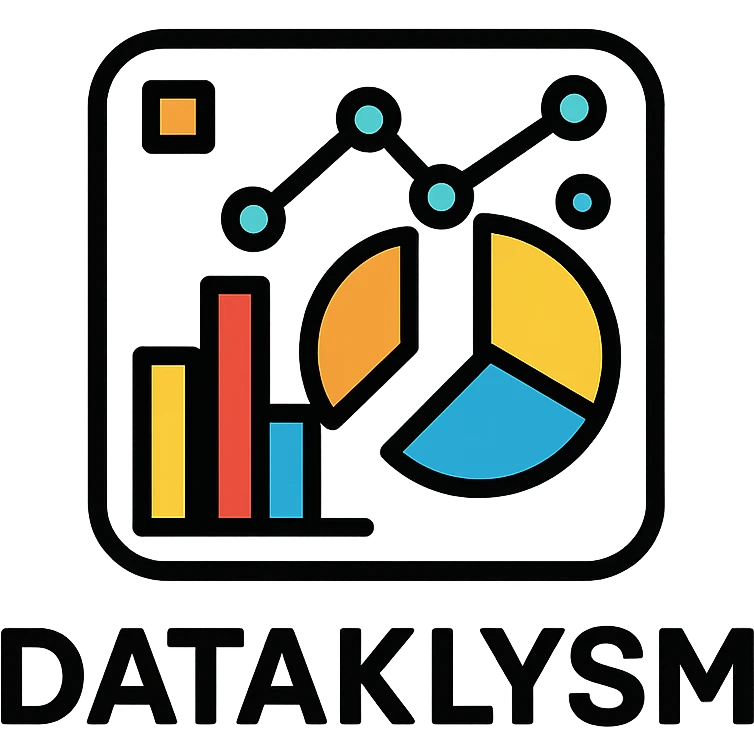 modern bold icon logo for DATAKLYSM featuring abstract data visualization elements, geometric shapes, tech-inspired color palette, minimalist, memorable, suitable for digital branding emoji