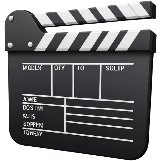 minimalist movie slate with clean lines, one diagonal stripe, geometric rectangular outline emoji