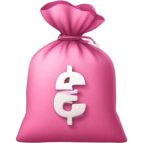 Bag of money pink emoji