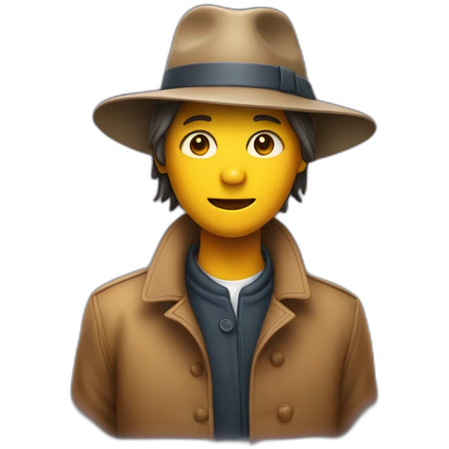 Chat avec un chapeau et un manteau  emoji