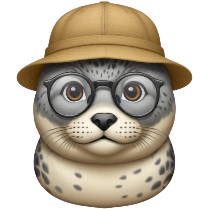 gözlük ve şapka takan fok emoji