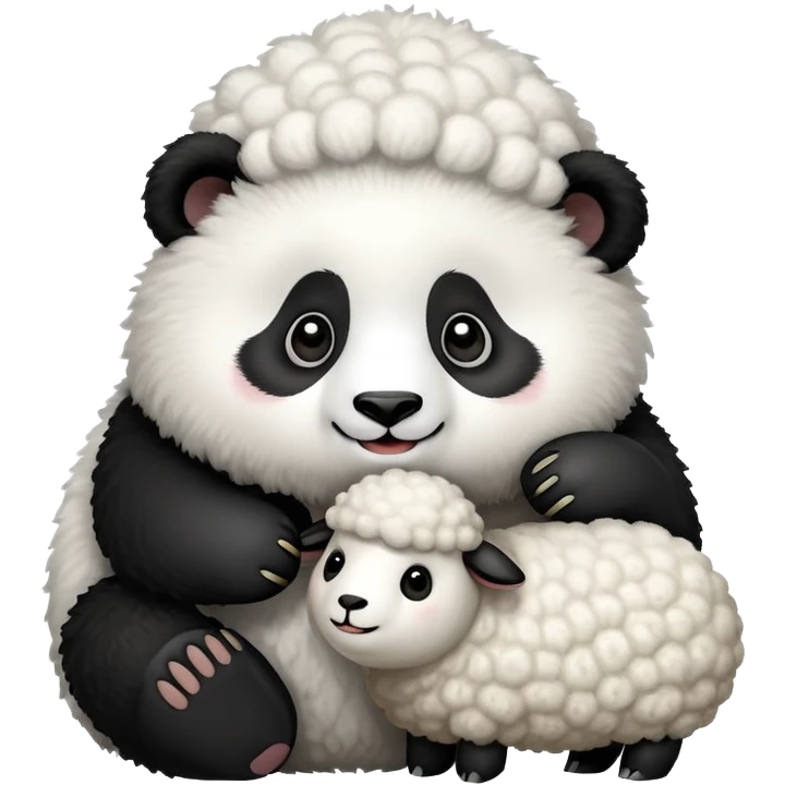 Panda happy with sheep emoji