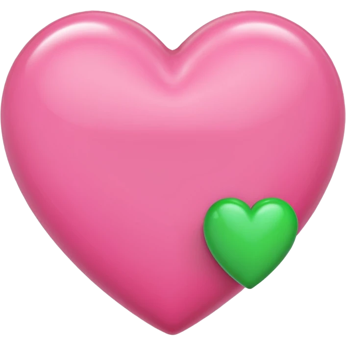 Pink heart with smaller green heart emoji