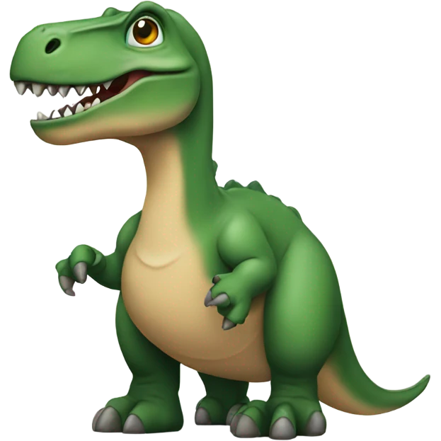 dino pointed towards the front left emoji