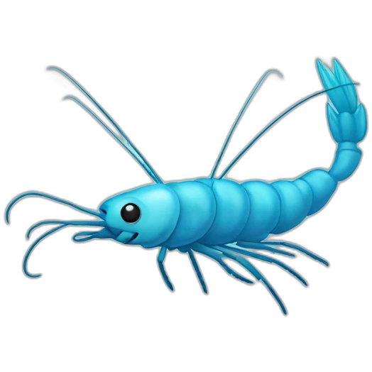 light blue colored shrimp emoji