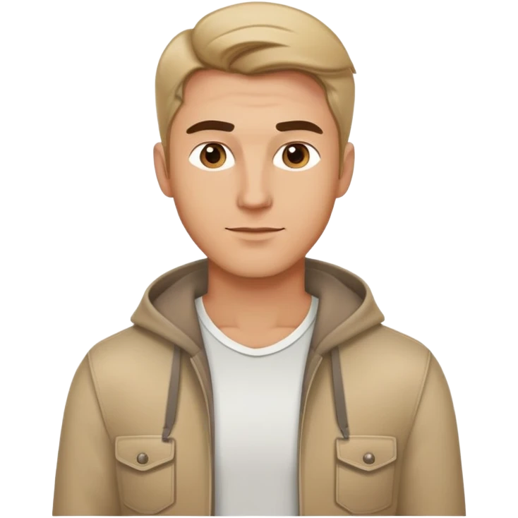 modern looking caucasian man, stylish casual clothes emoji