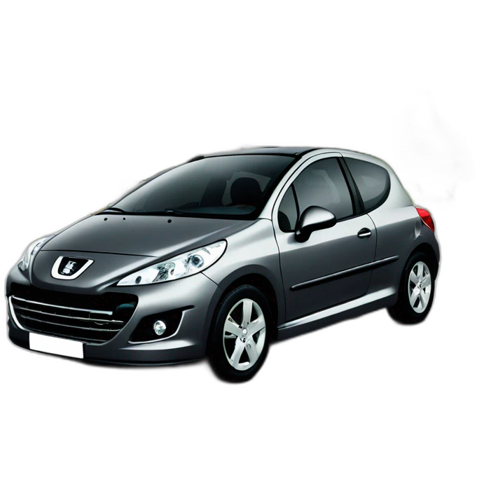 Peugeot 207 dark gray with French license plate AF-610-DX emoji