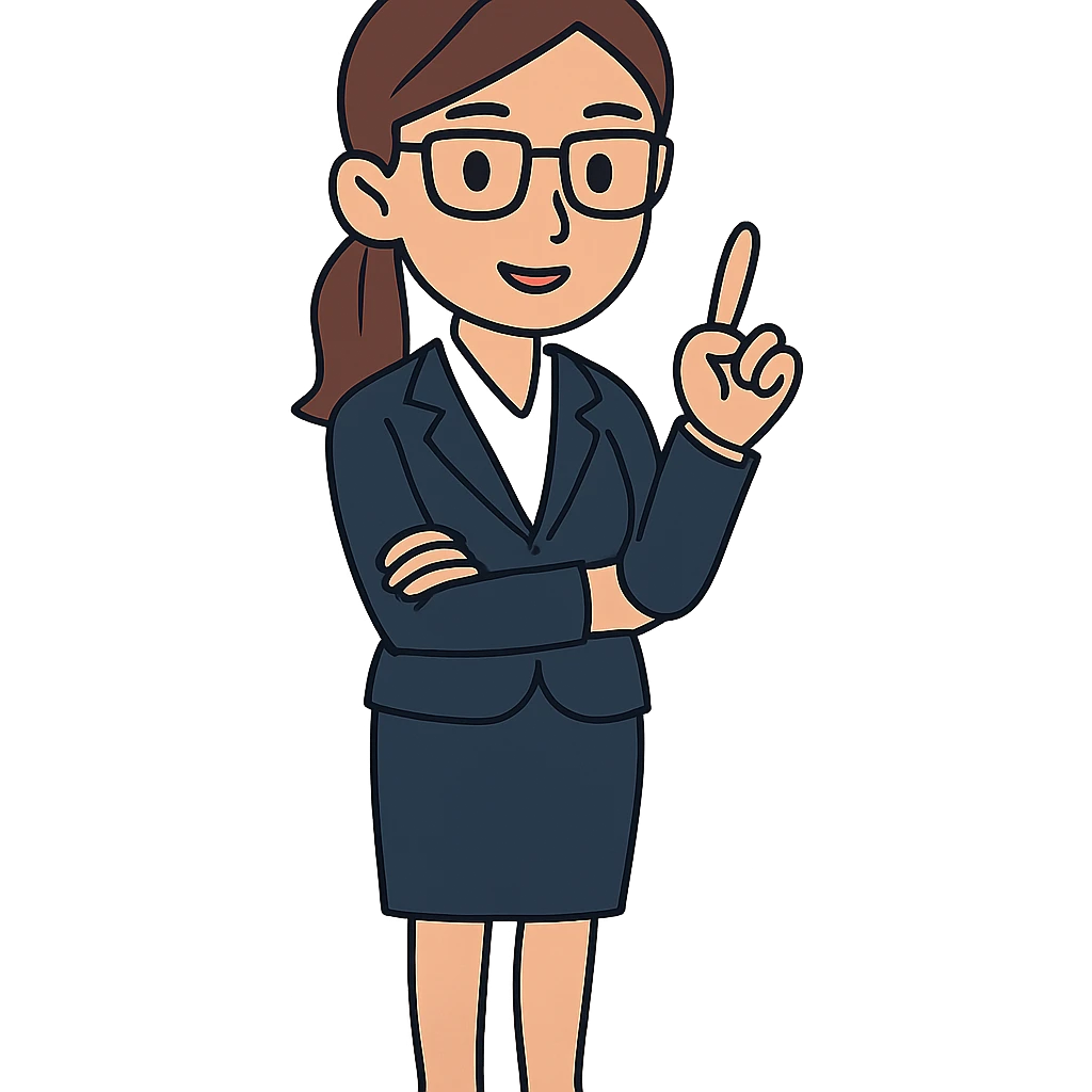 flat toon style business lady with black rimmed glasses emoji