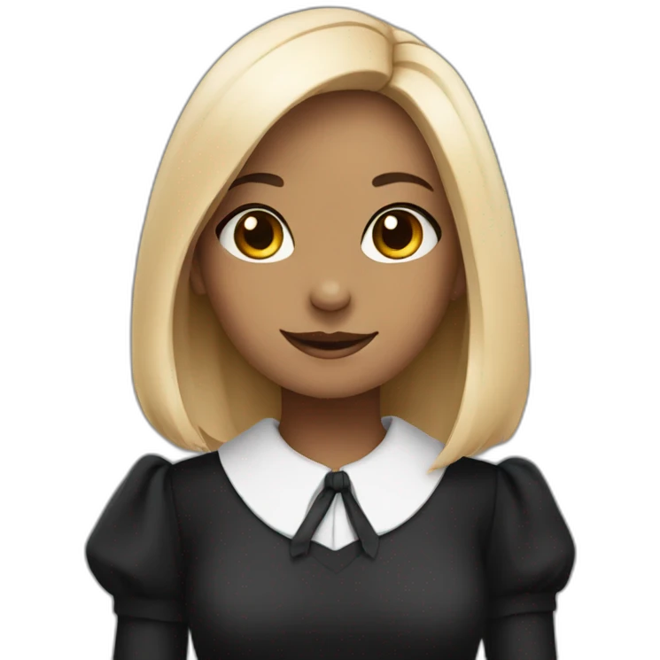 A cute rabbit with long eyelashes as a teacher wearing a nice black dress  emoji