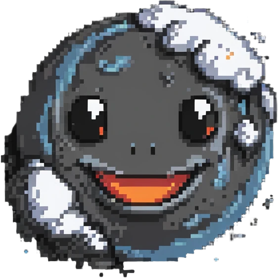 smoky volcanic planet with wispy clouds and a cute smiling face emoji