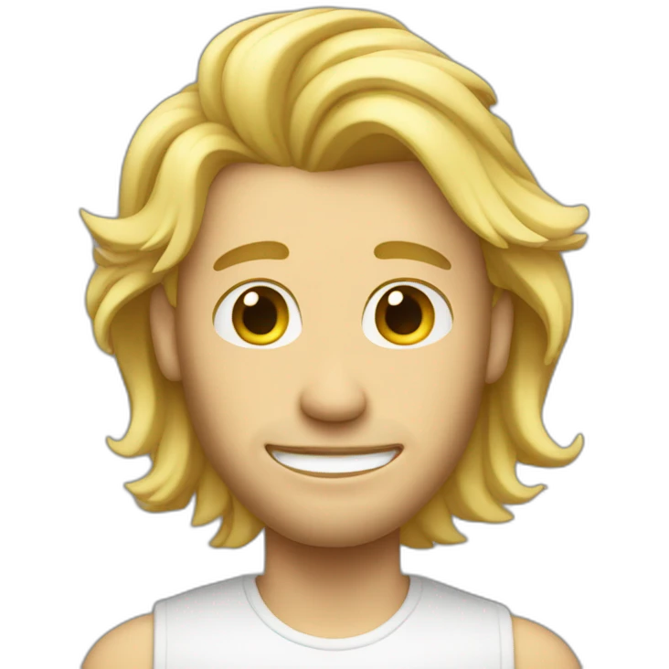 Blond man with long face, hair sticking up emoji
