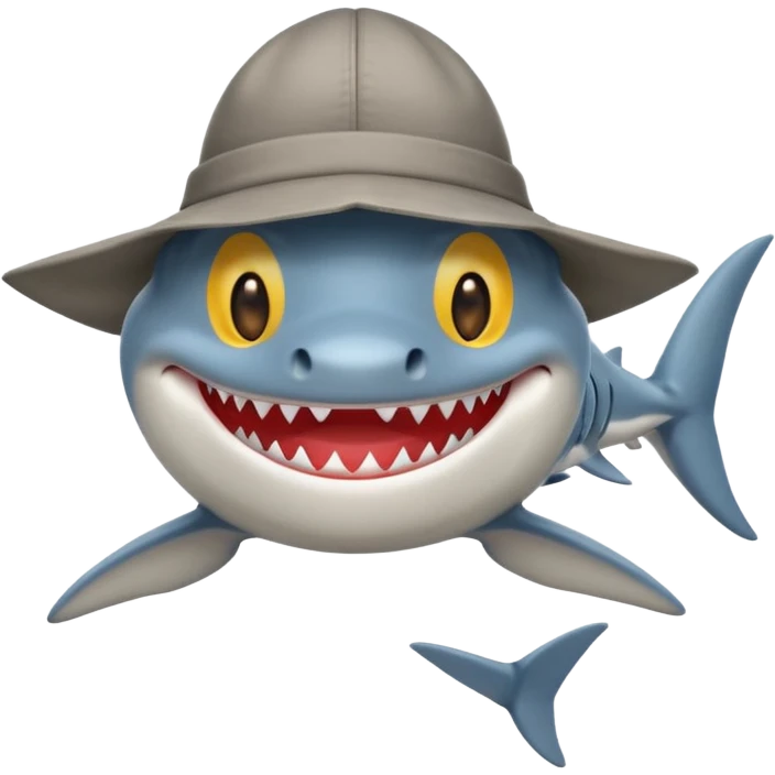 shark wearing a hat emoji