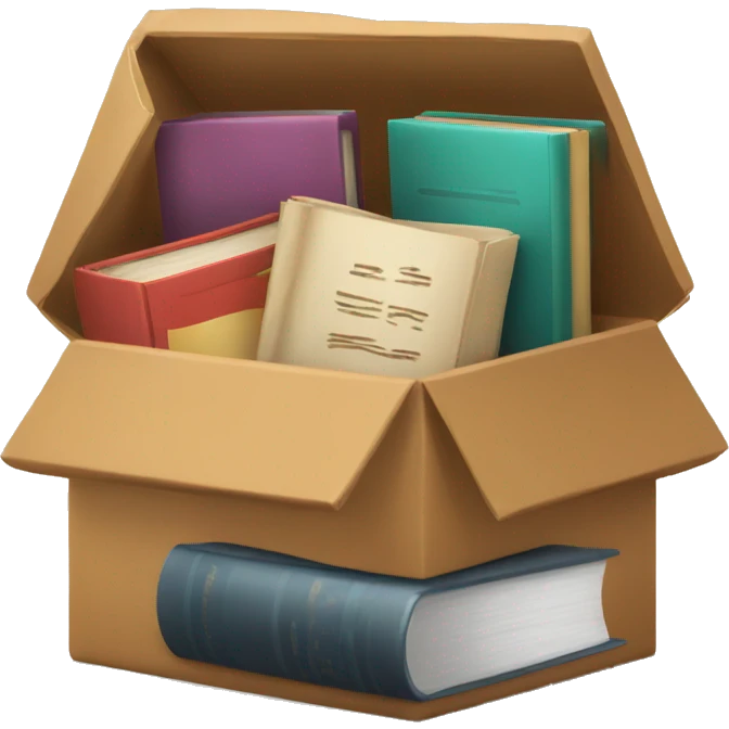 open box with books inside emoji