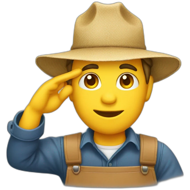 farmer guy saluting emoji