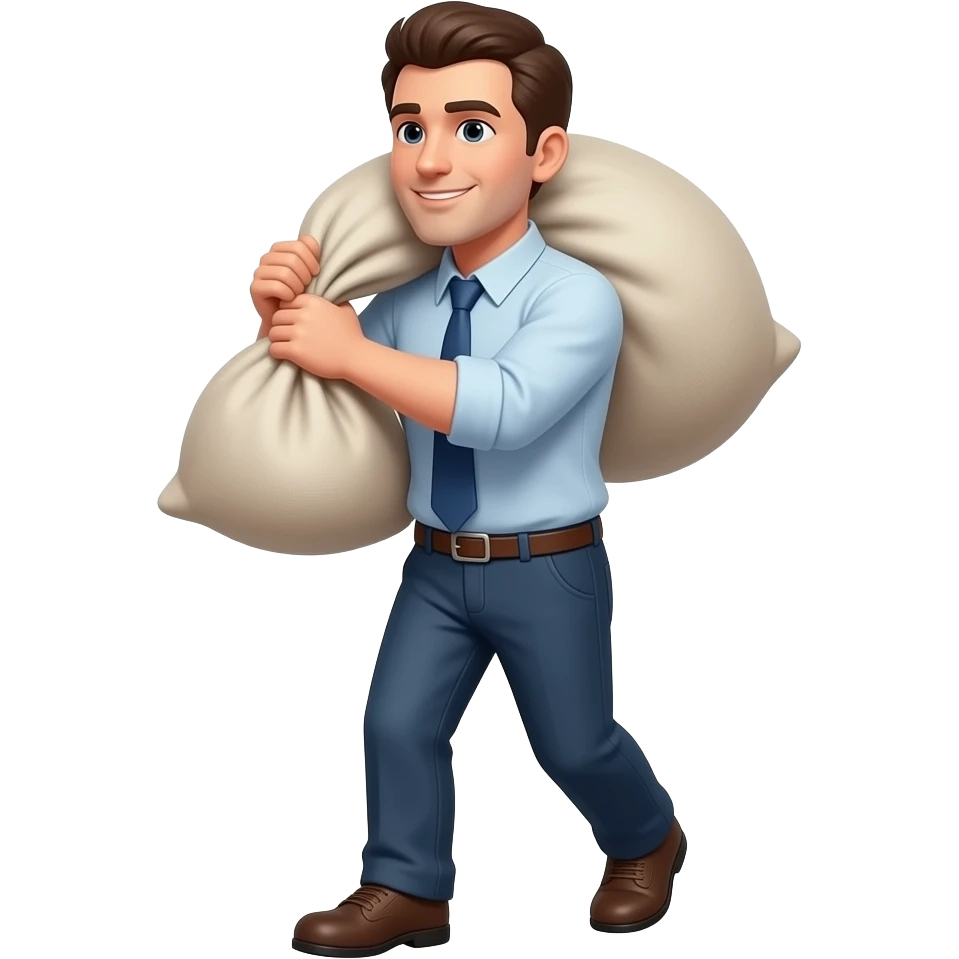 guy employed carry a sack full body emoji