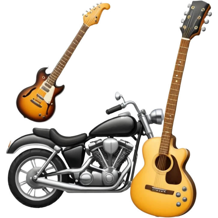 We're creating a quiz for a New Year's Eve team. The idea is that people have to guess which emoji belongs to which person from three emojis. Now it's up to you to make one whole emoji from the following three emojis.  🏍🎸🍻 emoji