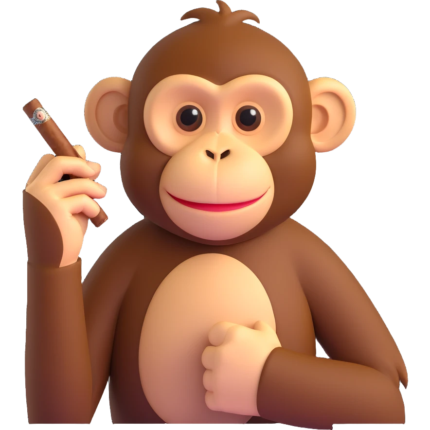 monkey with cigar emoji