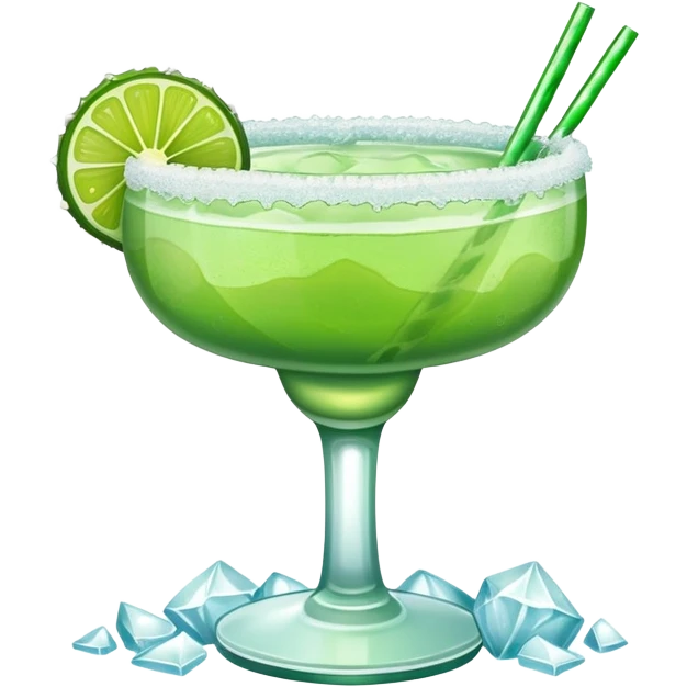 Green margarita with a lime slice on the rim emoji