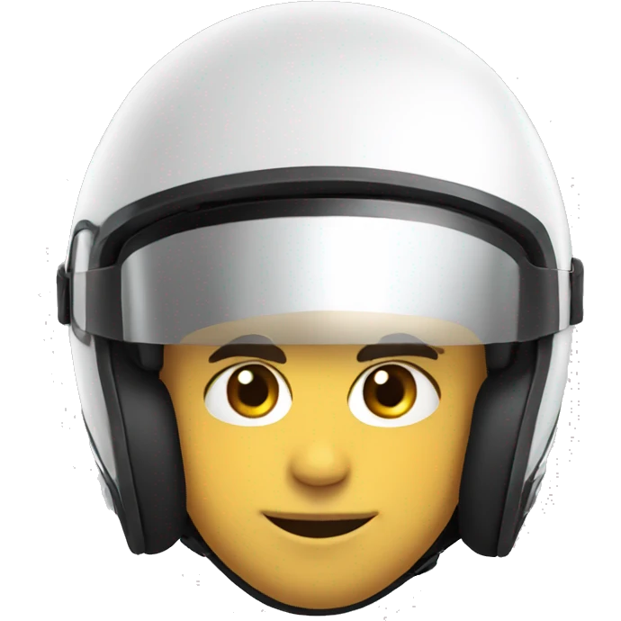 motor racer with full face helmet and eyes amazed emoji