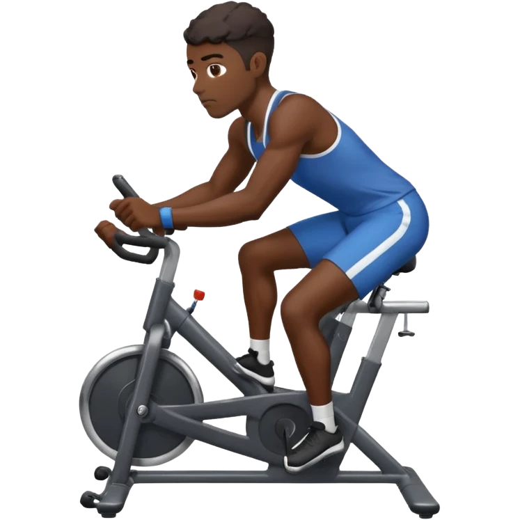 african american male on stationary bike emoji