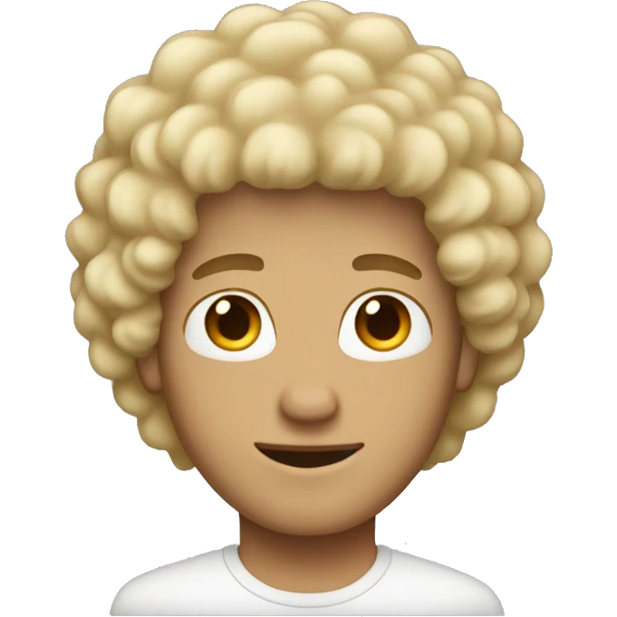 blond guy with short curly afro emoji