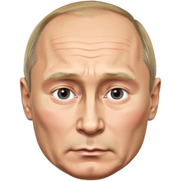 Vladimir Putin, Russian president, with stern expression emoji