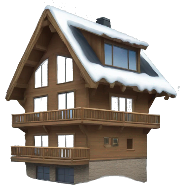 Winter ski chalet emoji