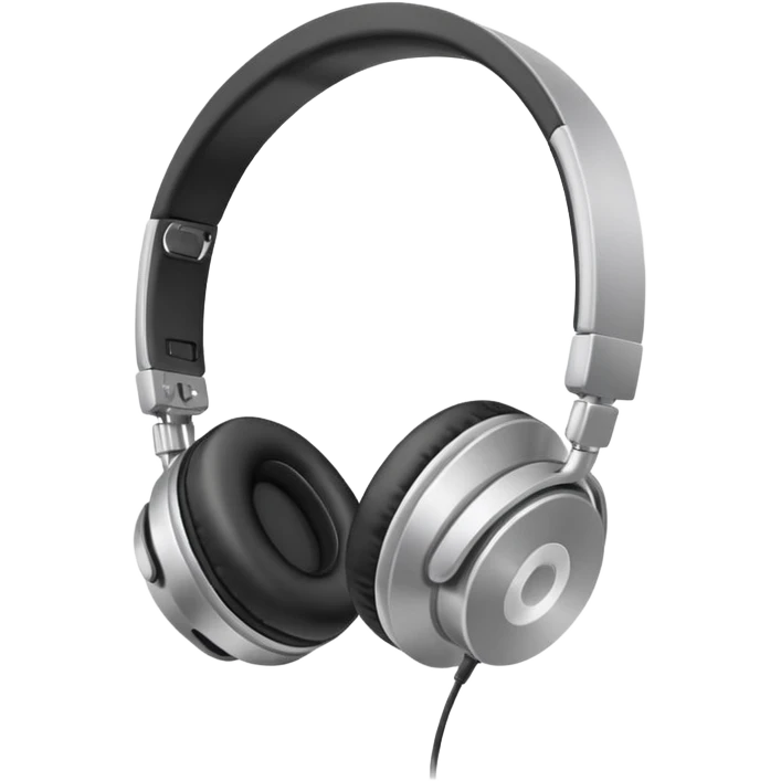silver wired headphones  emoji
