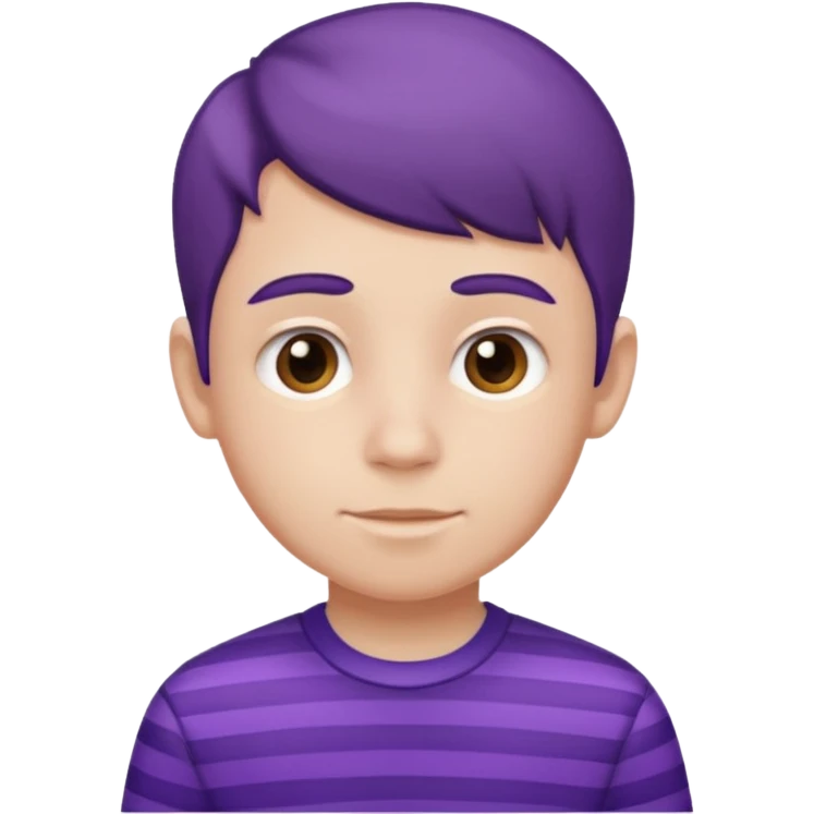 Boy wearing purple striped shirt  emoji