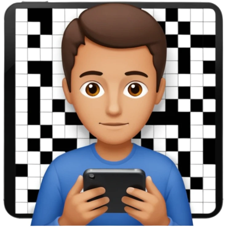 Crossword on smartphone emoji