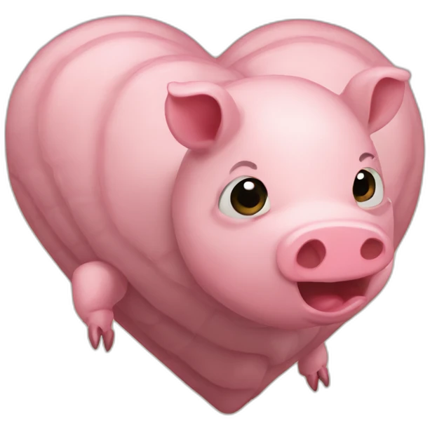 Centipede pig in a heart emoji