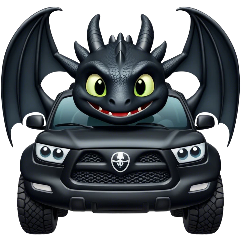 Toothless the dragon as an SUV emoji