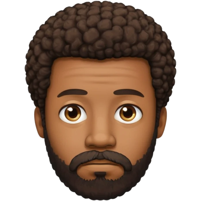 black man with beard, mustache, and short afro sad emoji