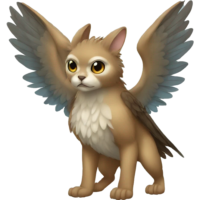 Cute cool winged animal hybrid full body  emoji