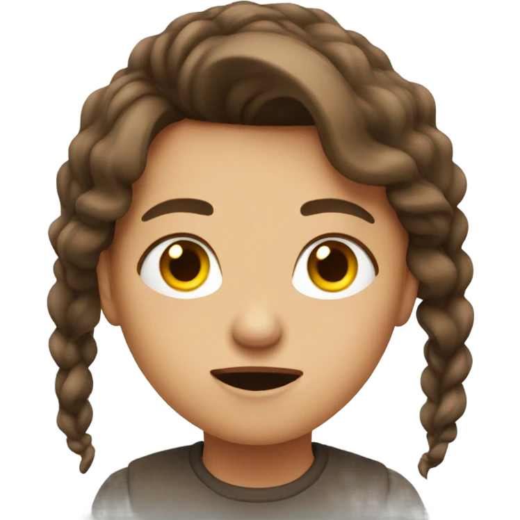 Mad girl with brown hair emoji