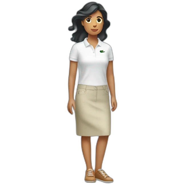 Latin woman using Lacoste  emoji