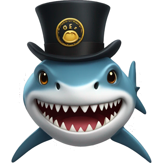 shark with a tophat and moncle emoji