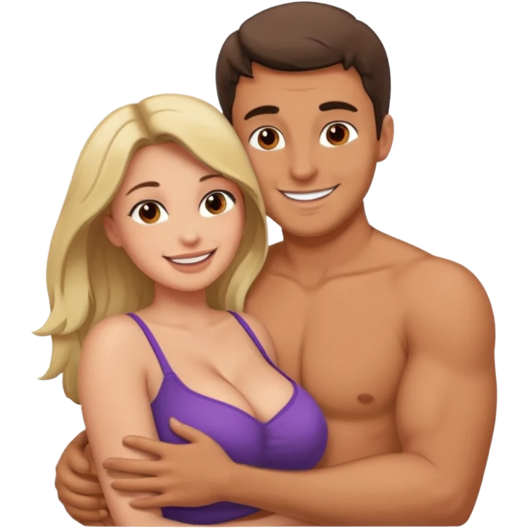 A man fucks the Woman with big tits emoji